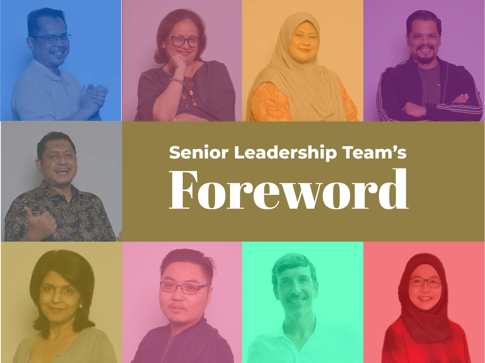 The Senior Leadership Team’s foreword: photographs of the team in 2022