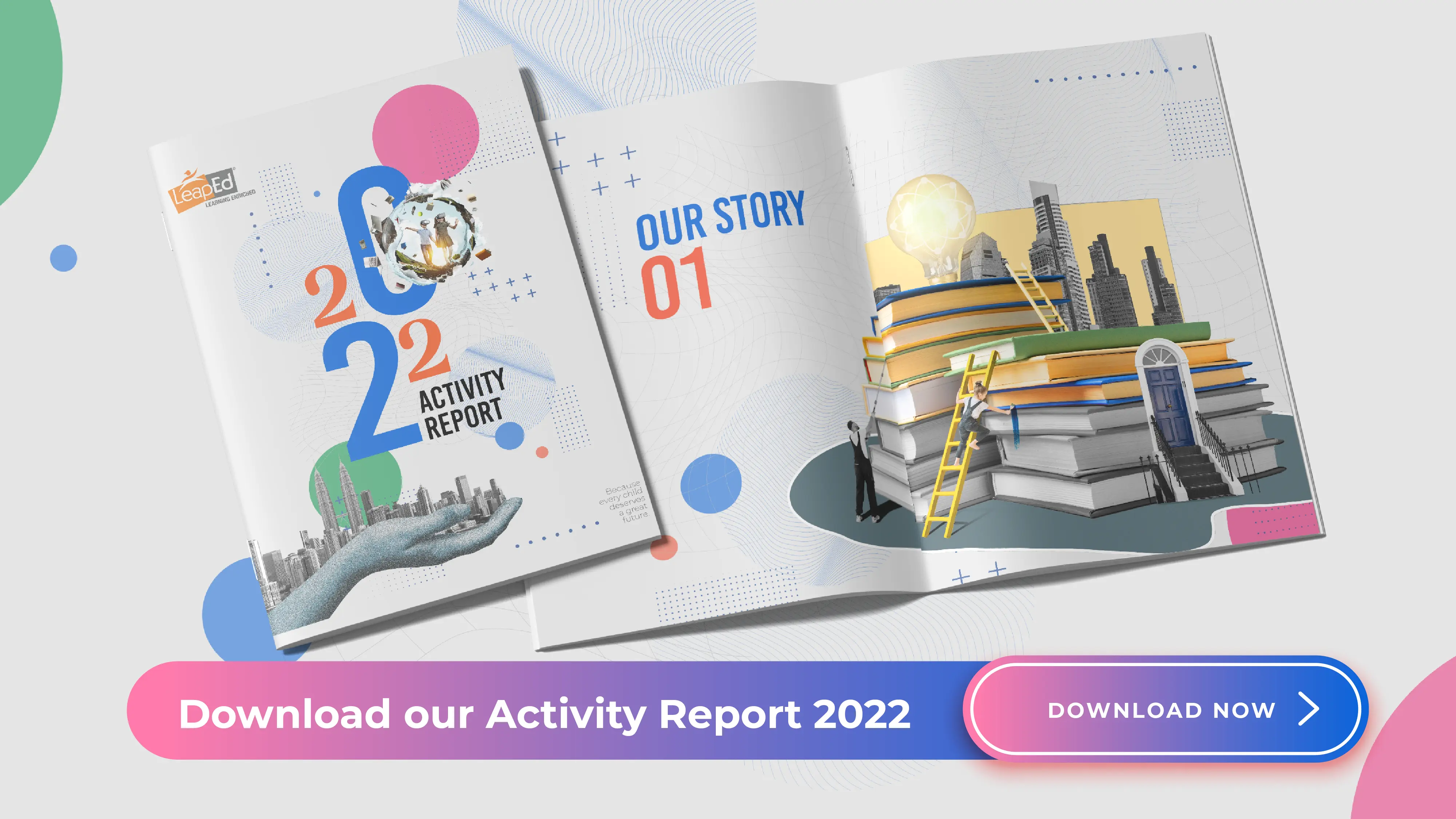 The Activity Report 2022 shown as a printed book