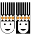 Indigenous Communities Programme emblem: two smiling faces with patterned headdresses